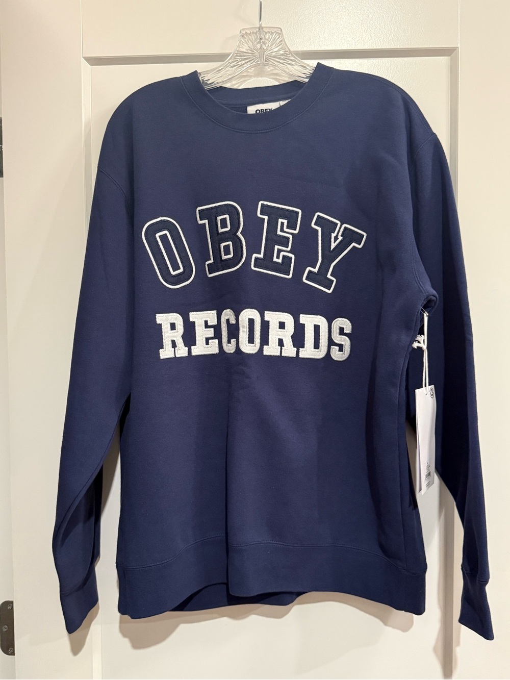 Obey Records Navy Crewneck Sweatshirt